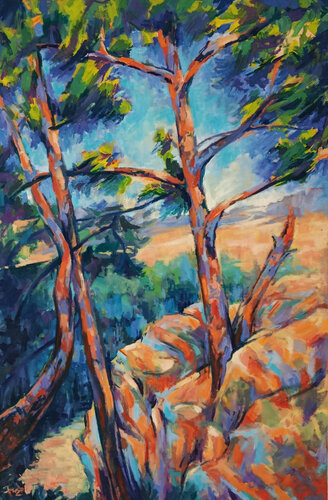 Kiefern über Wieselbruck by Florian Weiss, 油畫 for Sale on Singulart