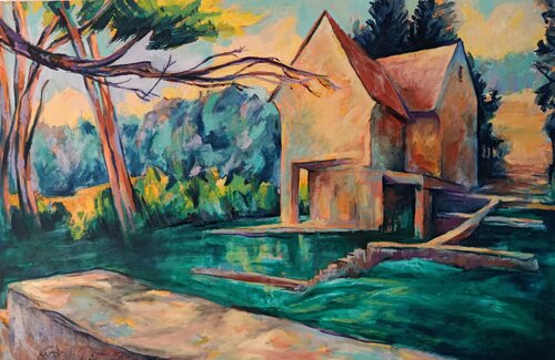Laberstauwehr bei Wieslbruck by Florian Weiss, Painting for Sale on Singulart