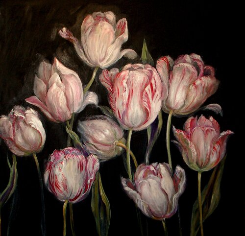 Tulips de Jane Dunn-Astley-Corbett, Pintura a la venta en Singulart