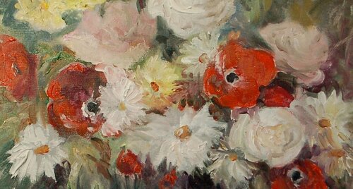 Flowers from my garden van Jane Dunn-Astley-Corbett, Schilderij te koop op Singulart