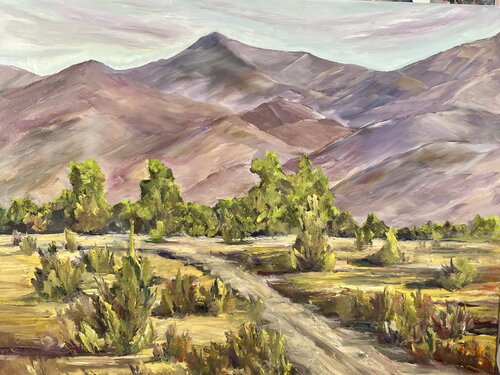Coachella Cottonwoods van Marilyn Froggatt, Schilderij te koop op Singulart