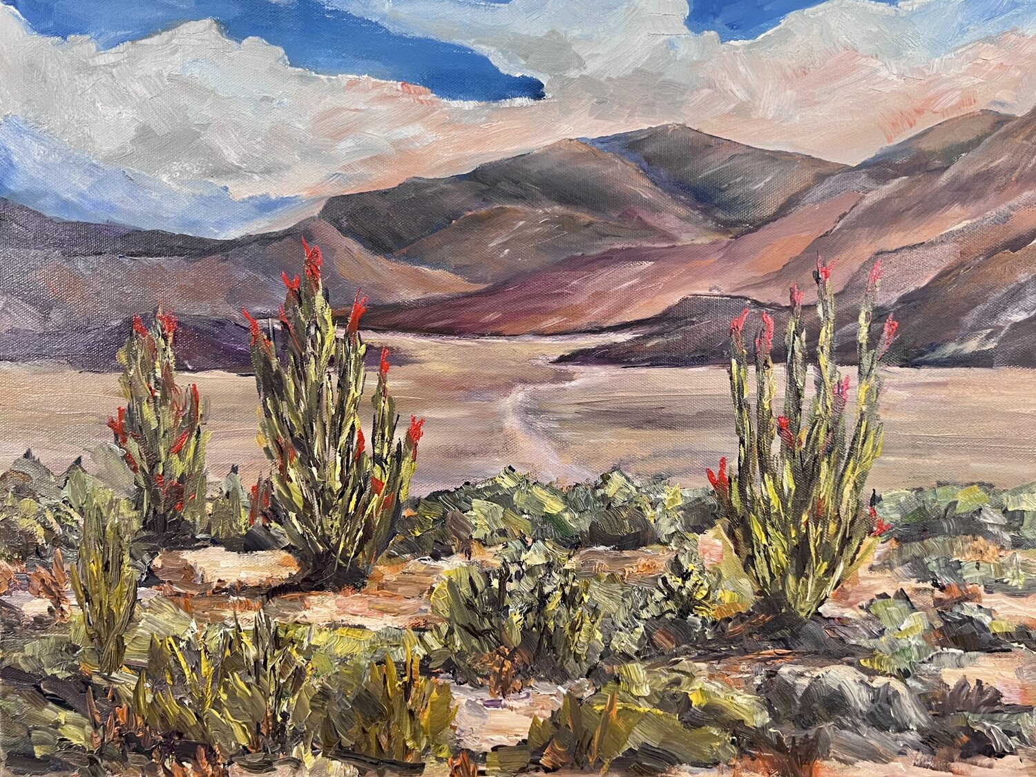 Borrego Ocotillo 032024 Marilyn Froggatt Originalgemälde zu verkaufen