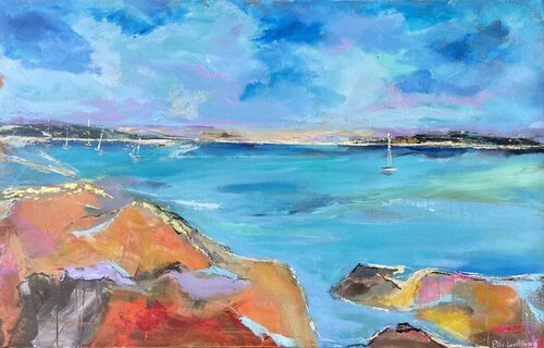 Sailing in the golden lands von Ellie Lasthiotaki, Malerei kaufen auf Singulart