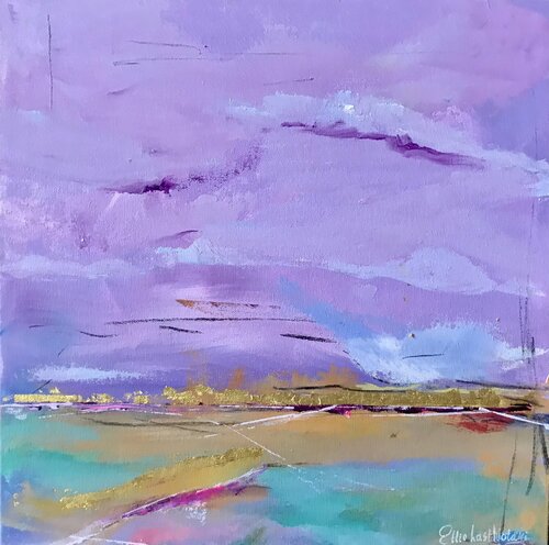 Purple skies di Ellie Lasthiotaki, Pittura in vendita su Singulart