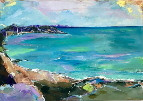 Echo of the gentle waves di Ellie Lasthiotaki, Pittura in vendita su Singulart