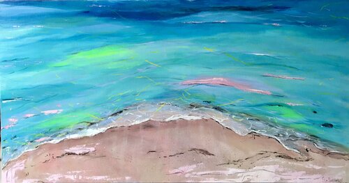 Scribbling on the sweet sand di Ellie Lasthiotaki, Pittura in vendita su Singulart