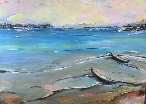A moment of golden mist di Ellie Lasthiotaki, Pittura in vendita su Singulart
