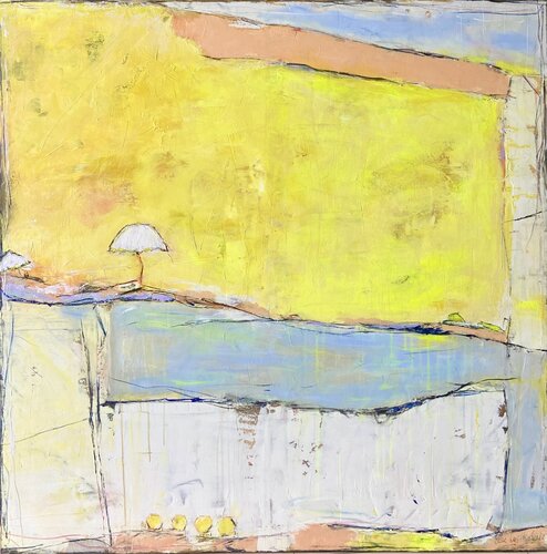 Luminous infatuation: Sunshine meets light van Ellie Lasthiotaki, Schilderij te koop op Singulart
