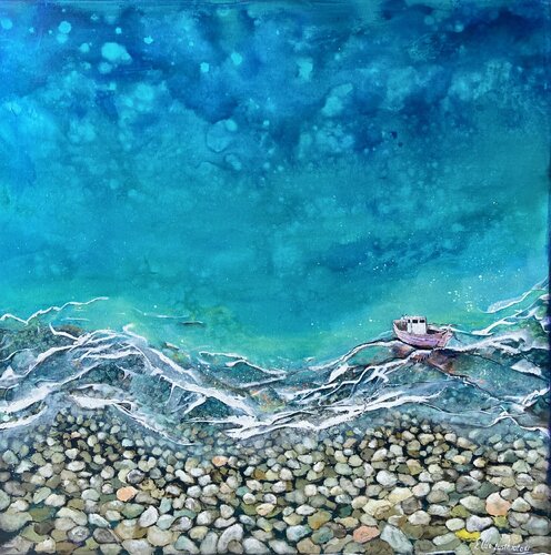 Tranquil Tides di Ellie Lasthiotaki, Pittura in vendita su Singulart