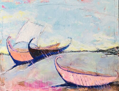 Navigating Dreams: The quest di Ellie Lasthiotaki, Pittura in vendita su Singulart