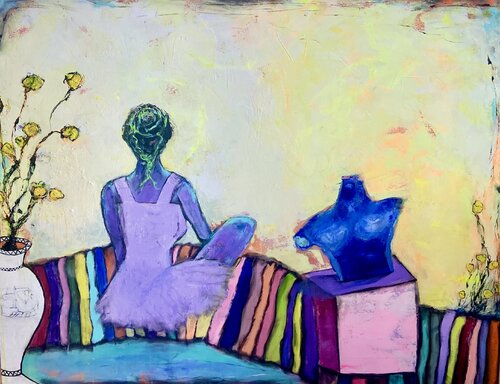 The whispers of the heart van Ellie Lasthiotaki, Schilderij te koop op Singulart