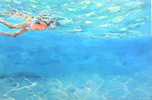 One Breath, One Dive, One Step von Ellie Lasthiotaki, Malerei kaufen auf Singulart