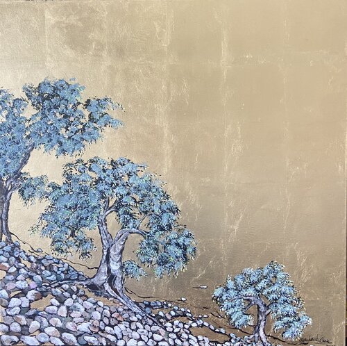 Echoes in the pebbled Earth by Ellie Lasthiotaki, Painting for Sale on Singulart