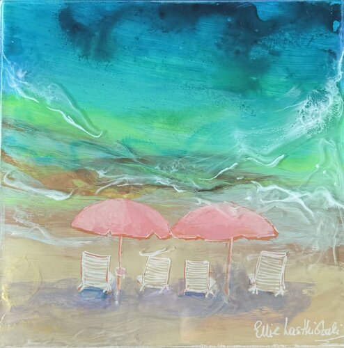 The beach van Ellie Lasthiotaki, Schilderij te koop op Singulart