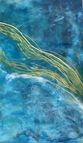 Swim under the dazzling rays of sun di Ellie Lasthiotaki, Pittura in vendita su Singulart