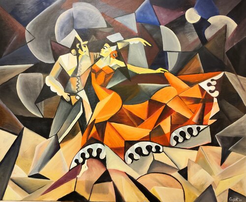 Dancing in the night van Srdjan Stanojkovic, Schilderij te koop op Singulart