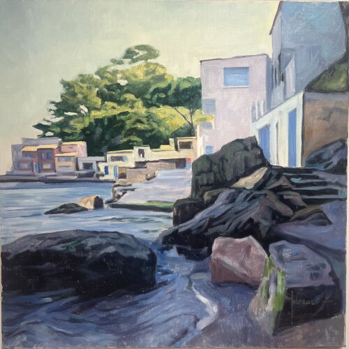 Anse Mejan, au petit matin. von Andreas VANPOUCKE, Malerei kaufen auf Singulart