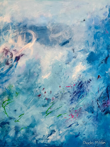 Pintura 2 -DÍPTICO AZULES von Paola Milán, Malerei kaufen auf Singulart