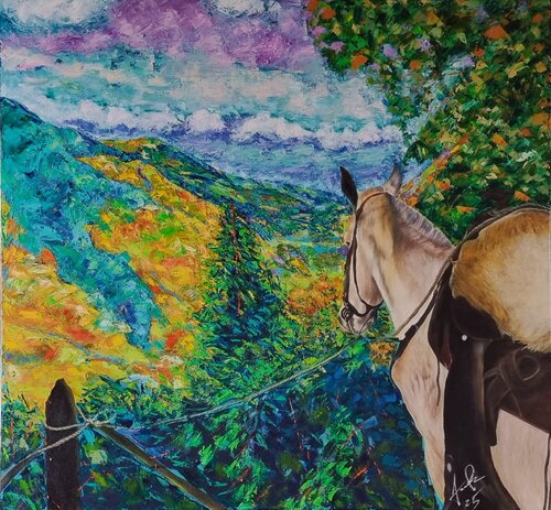 Donde el camino aprende a respirar by Javier Parra, Painting for Sale on Singulart