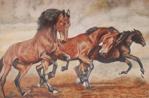 Camino a galope by Javier Parra, Painting for Sale on Singulart