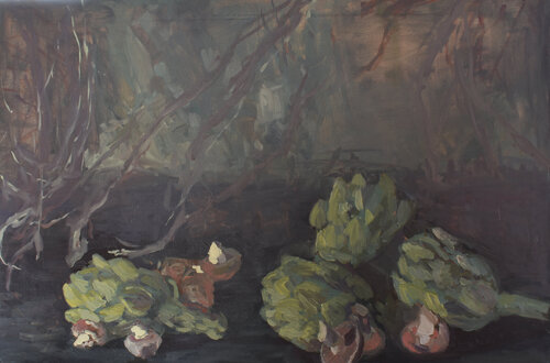 Artichokes and Mushrooms (Print & Frame) by Aram Asarian, Painting for Sale on Singulart
