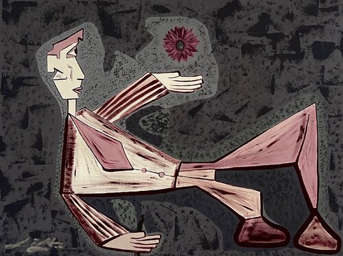 “Equilibrium In Bloom” ( Petals To Dust Collection) von Liban Finser, Malerei kaufen auf Singulart