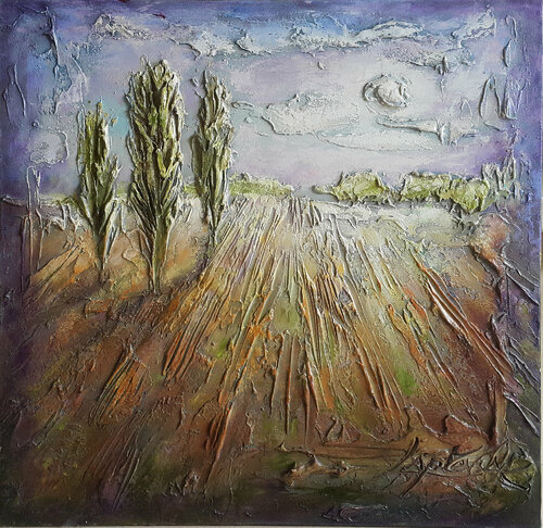 Painting  Moonlight, landscape di Viktoria Lapteva, Pittura in vendita su Singulart