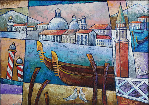Painting Venice, Italian landscape par Viktoria Lapteva, Peinture en vente sur Singulart