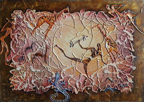 Abstract painting Traces of time van Viktoria Lapteva, Schilderij te koop op Singulart