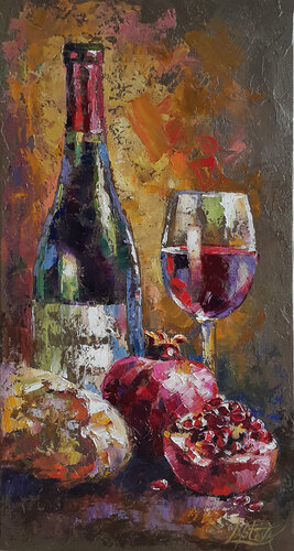 Painting Astringency of red wine van Viktoria Lapteva, Schilderij te koop op Singulart