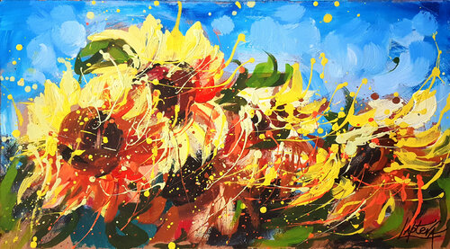 Painting Sunflowers von Viktoria Lapteva, Malerei kaufen auf Singulart