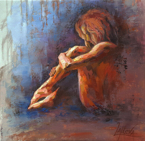 Listening to the silence - painting original di Viktoria Lapteva, Pittura in vendita su Singulart