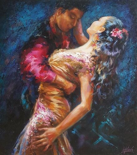 Passionate dance - painting , dancer von Viktoria Lapteva, Malerei kaufen auf Singulart