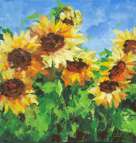 Painting Sunflowers - flowers sun von Viktoria Lapteva, Malerei kaufen auf Singulart