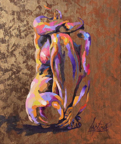 Sun in me - painting nude girl van Viktoria Lapteva, Schilderij te koop op Singulart