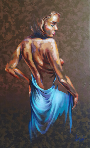 Painting Lolita , figurative , nude woman von Viktoria Lapteva, Malerei kaufen auf Singulart