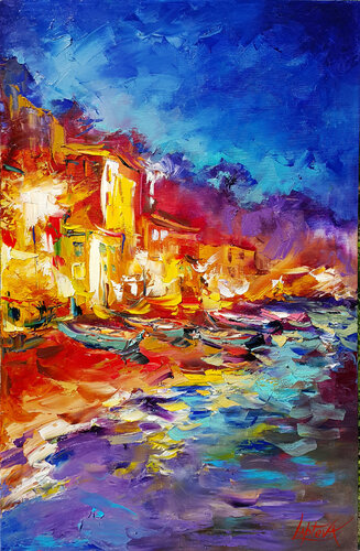 Painting Evening promenade of Sorrento di Viktoria Lapteva, Pittura in vendita su Singulart