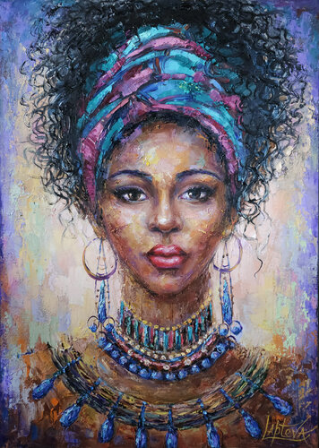 Portrait of a black woman von Viktoria Lapteva, Malerei kaufen auf Singulart
