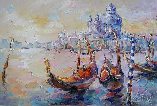 Magic of the morning in Venice de Viktoria Lapteva, Pintura a la venta en Singulart