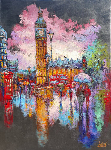 Rainy London de Viktoria Lapteva, Pintura a la venta en Singulart