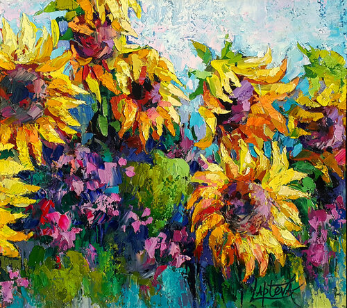 Sunlit Sunflowers von Viktoria Lapteva, Malerei kaufen auf Singulart