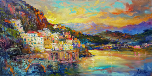 Amalfi Coast Amalfi Atrani von Viktoria Lapteva, Malerei kaufen auf Singulart
