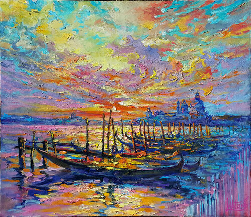 Venice Glow par Viktoria Lapteva, Peinture en vente sur Singulart