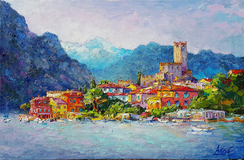 Lake Garda - Malcesine by Viktoria Lapteva, Painting for Sale on Singulart