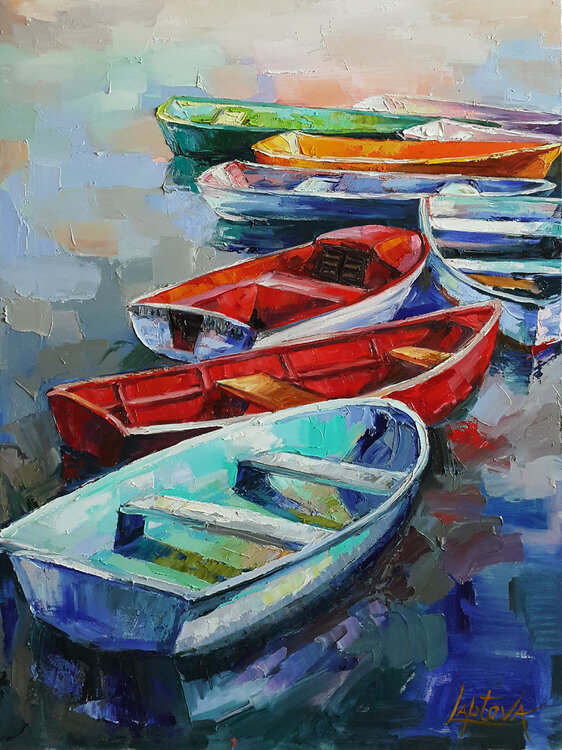 Painting Boats, landscapes Viktoria Lapteva