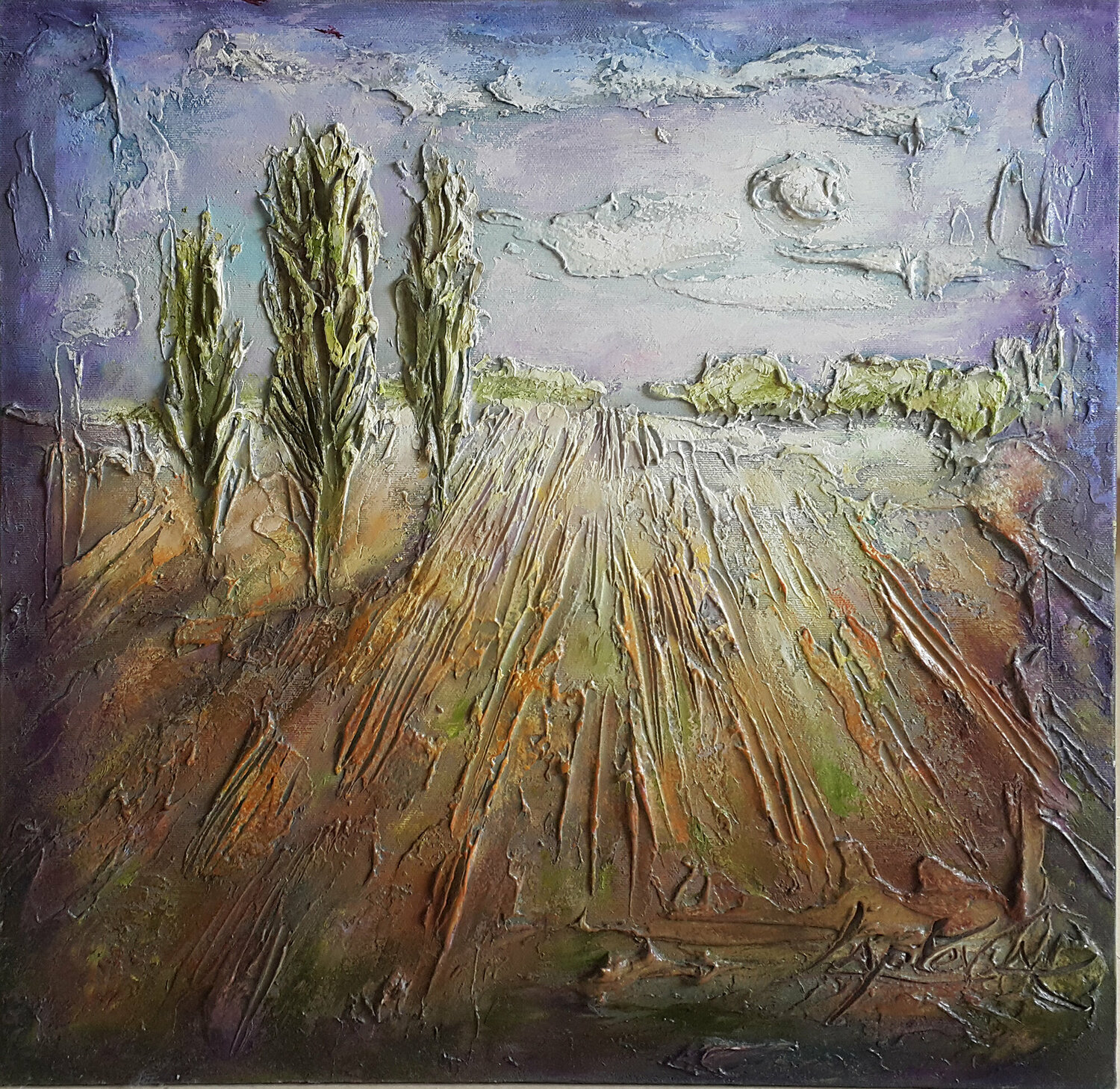 Painting  Moonlight, landscape Viktoria Lapteva