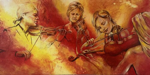 Play the violin von marije hendrickx, Malerei kaufen auf Singulart