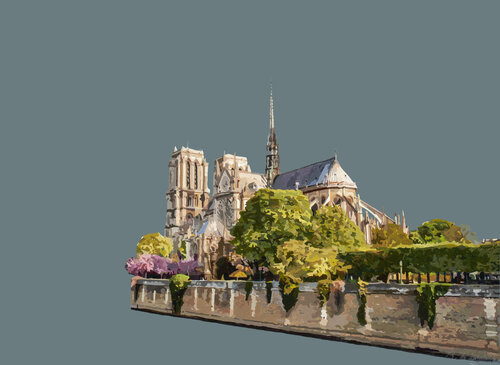 Jardins Cachés de Notre-Dame van baudouin de Lambilly, Schilderij te koop op Singulart