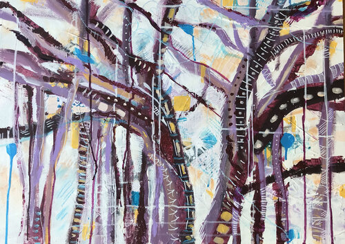 Aereal roots (radici aeree) series #1 di Francesca Tesoriere, Pittura in vendita su Singulart