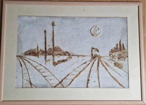 Train d'hiver by Davide Susca Susca, 油畫 for Sale on Singulart